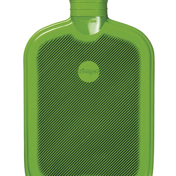 Bolsa de agua caliente de goma Sänger - Fabricada en Alemania - 2 litros (verde)