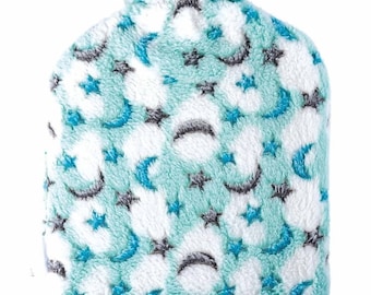 Sanger 2.0 liter hot water bottle with moon/stars fleece cover-made in Germany