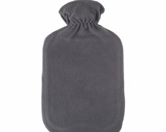 Sanger 2.0 Liter Wärmflasche mit grauem Fleecebezug-made in Germany