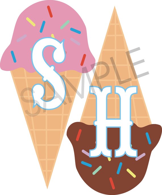 Items similar to Ice cream cone Name Banner printable for diy printing