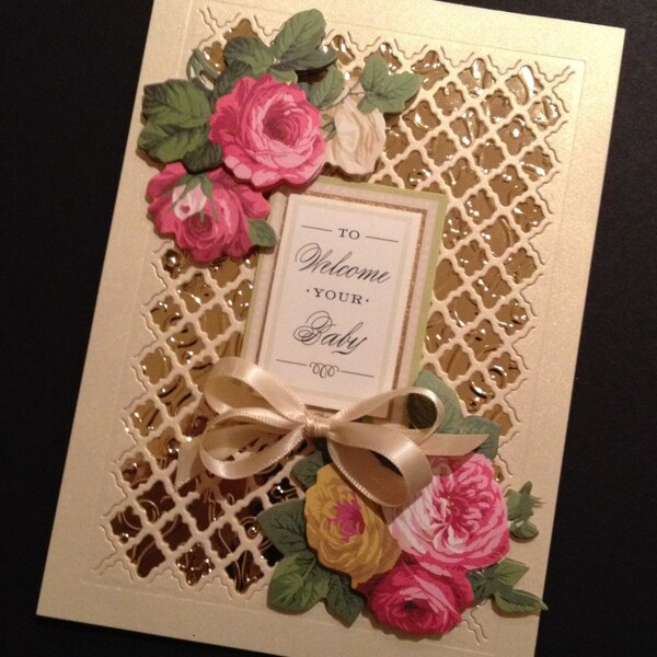 Elegant Baby Card with Metallic Anna Griffin Papers