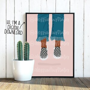 Jumping in Checkerboard Sneakers *DIGITAL* Print | Instant Digital Download