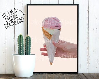 Ice Cream Cone *DIGITAL* Print | Instant Digital Download