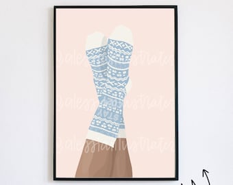 Stay Cozy Winter Socks *DIGITAL* Print | Instant Digital Download