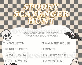 Halloween Spooky Scavenger Hunt For Kids *DIGITAL* Printable | Instant Digital Download