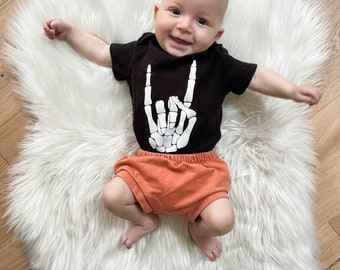 Skeleton Hand Baby Onesie | Skeleton Rock on Baby Onesie