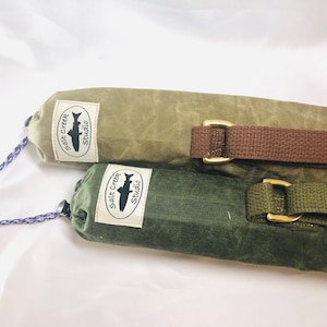 Waxed Canvas Fly Rod Tube Travel Bag