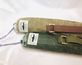Waxed Canvas Fly Rod Tube Travel Bag