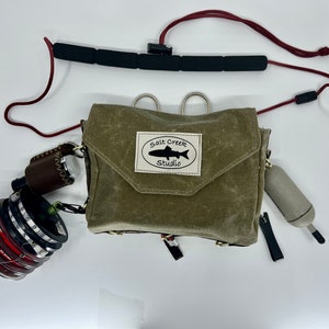 fly box satchel/lanyard - waxed canvas