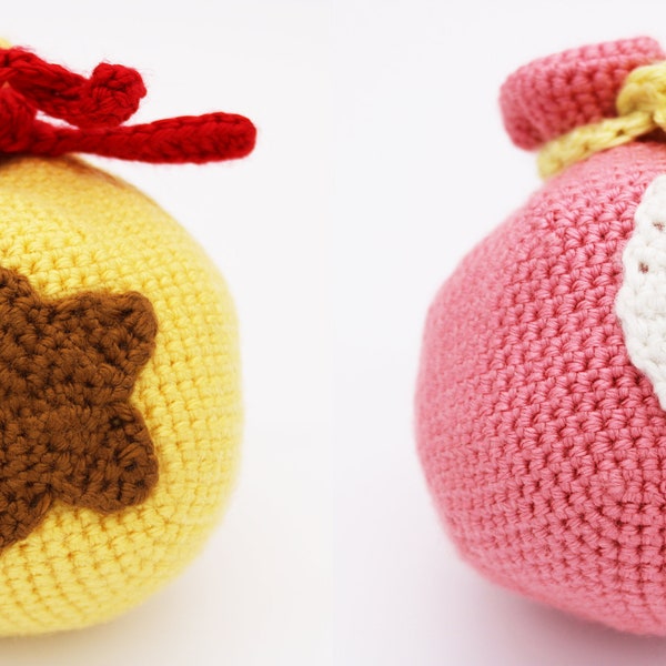 ACNH Inspired Bells and Poki Dice Bags - Hand Crocheted Trinket or Gift Bags