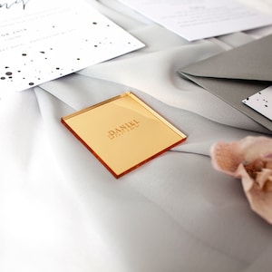 Personalizzato specchio oro acrilico matrimonio luogo impostazione-matrimonio luogo carta-matrimonio favore