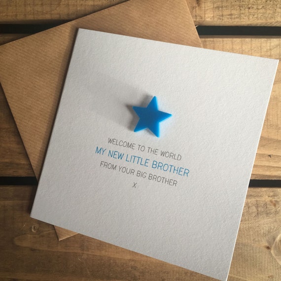 Card with detachable magnet keepsake s Welcome to the World Our New Little Brother from your Big Sister