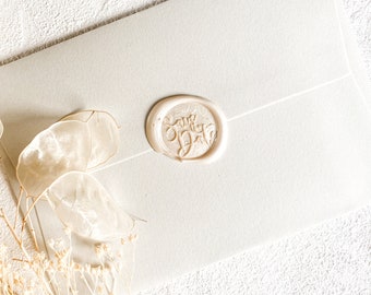SAVE THE DATE Ivory Self Adhesive Wax Seal