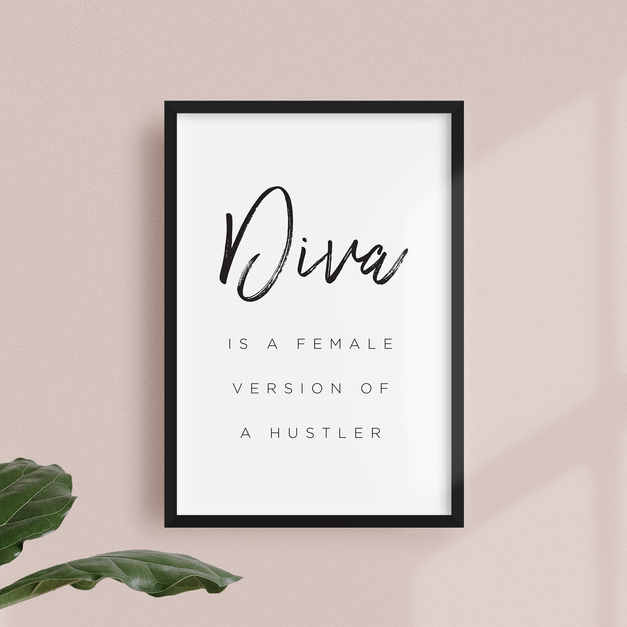 Song Lyrics Wall Art Home Decor Beyonce Wall Print DIVA is a Female version of a Hustler Digital Print