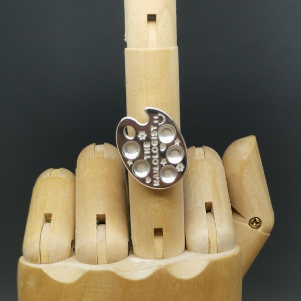 Custom Sterling Silver Artist Palette Ring — 5 Pot Edition