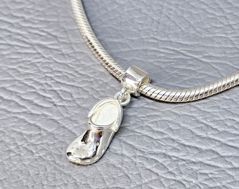 CROC charm or pendant. Sterling Silver miniature croc charm fits popular charm bracelets, or can be worn as a pendant.