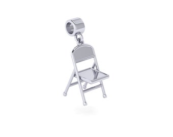 Flip chair charm, handmade by me in Sterling Silver to fit popular charm carrier bracelets