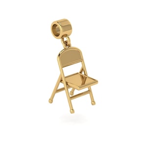 Flip chair charm, handmade by me in Sterling Silver 18ct Gold plated to fit popular charm carrier bracelets