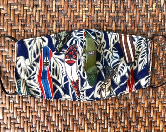 Vintage Hawaiian Fabric Reversible Cotton  Mask  M103