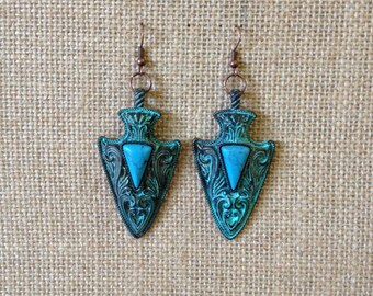 Handmade Turquoise Arrow Earrings