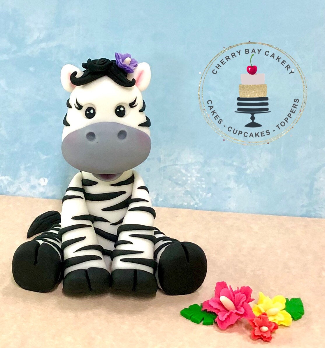 Fondant Zebra Cake TopperZebra Baby ShowerZebra Birthday Etsy
