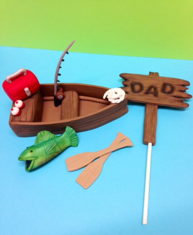 fondant fishing boat cake topper fondant fishing cupcake