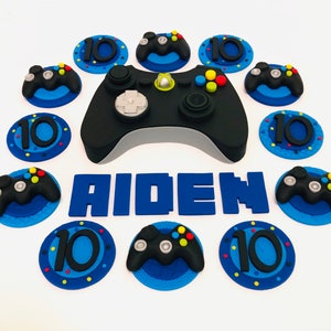 Gaming Controller Cake Topper Set-Video Game Birthday Party-Gamer Birthday-Video Game Party-Video Game Cupcake Topper-Edible Controller