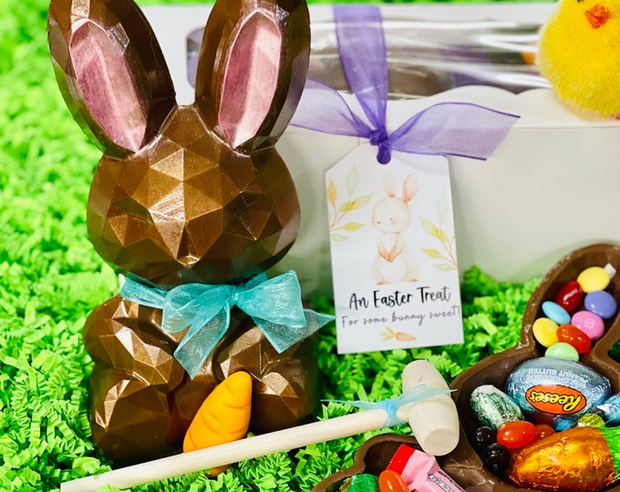 Breakable Chocolate Easter Bunny Candy Filled Bunny Rabbit Etsy