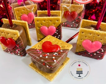 Valentine S’mores on a Stick | S’more Friends Like You | Love You S’more | Chocolate Dipped Marshmallows | Valentine Exchange Gift |