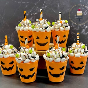 Halloween Pumpkin Hot Cocoa Cup | Jack O Lantern Hot Chocolate Bomb | Trick or Treats | Fun October Ideas | Festive Fall Favors | Autumn