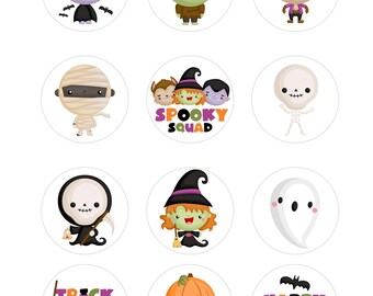 Halloween Monster Costume Edible Image | Dracula | Frankenstein | Mummy | Printed Icing Sheet | Perfect for Cookies & Cupcakes | 2” Circles