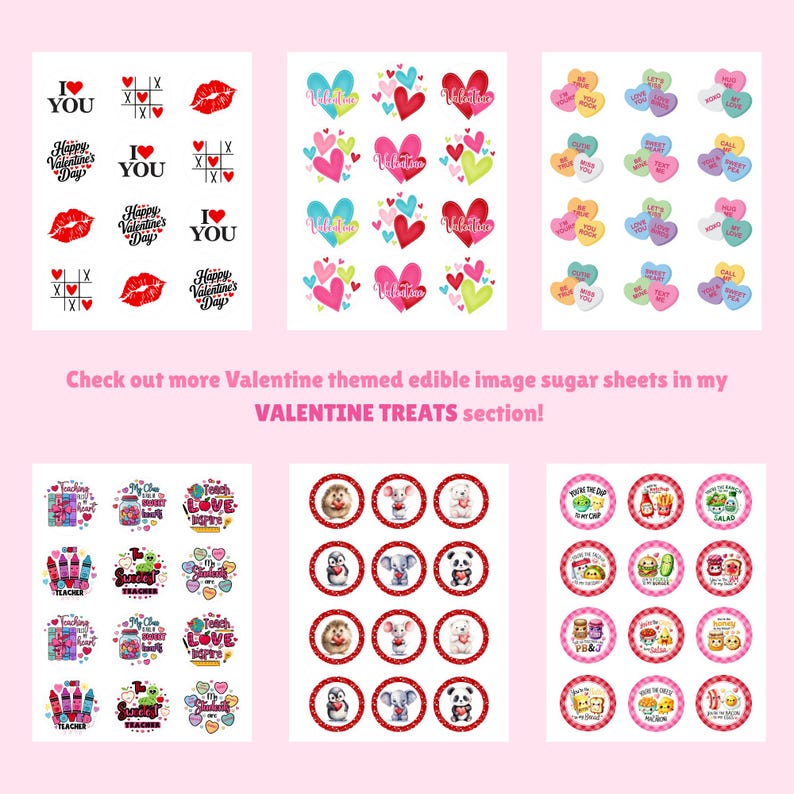 Funny Food Puns Valentine's Edible Image | 2" Cookie or Cupcake Toppers (Printed Icing Sheet) image 2