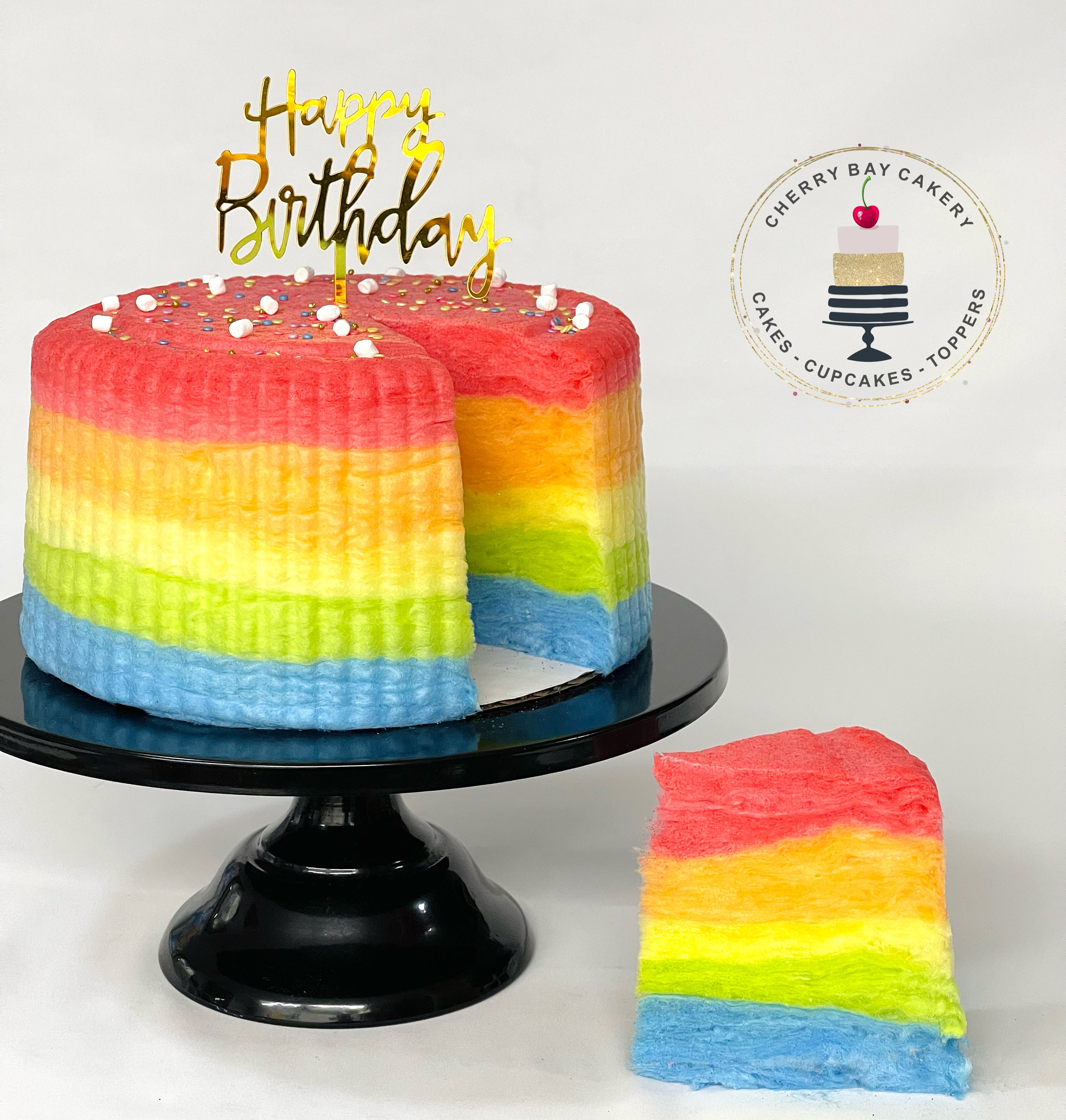 Rainbow Birthday Cotton Candy Cake Candy Floss Cake Fairy Floss Pride Cake Gluten, Dairy, Nut Free Birthday Party Alternative Idea