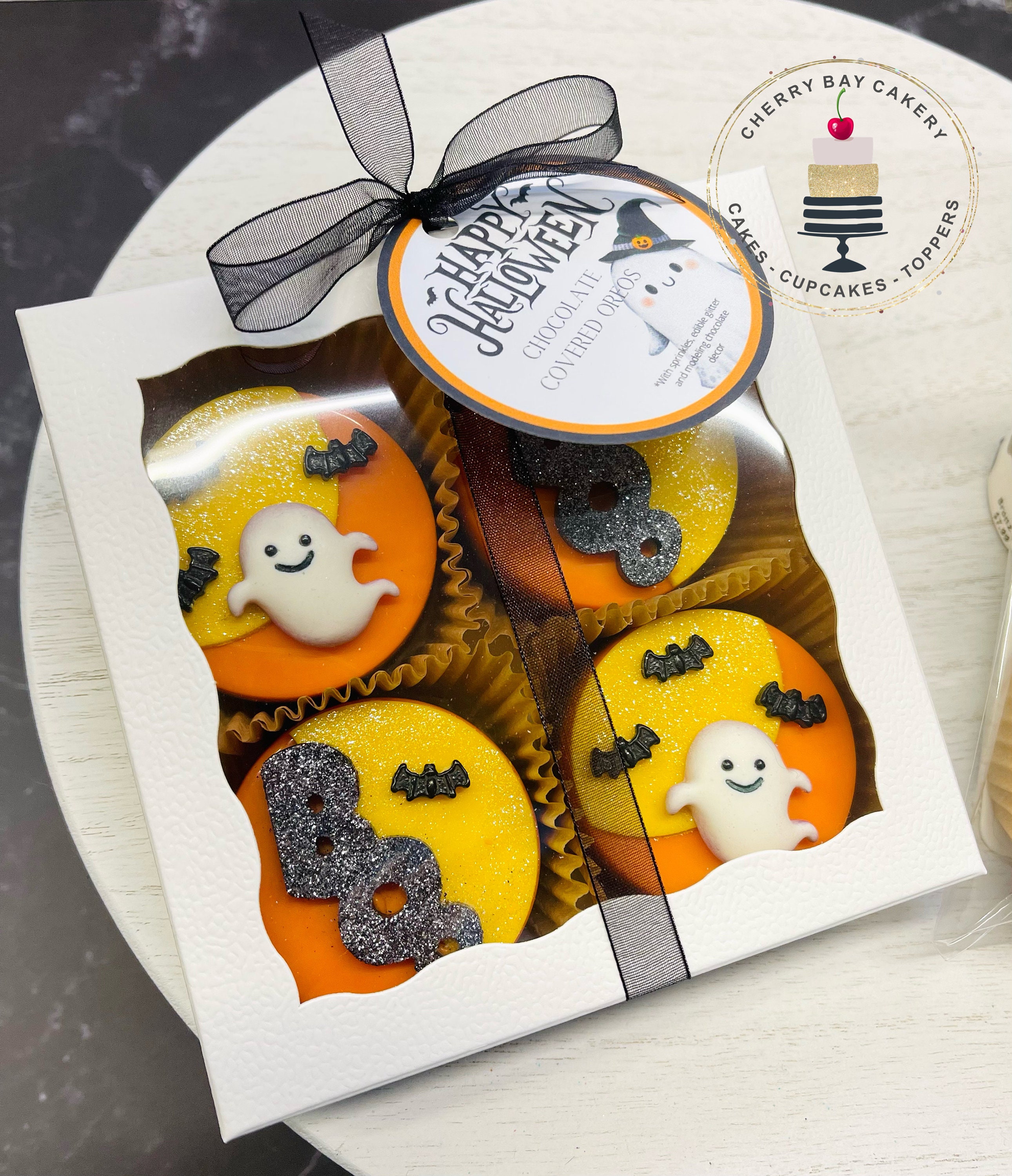 Spooky Halloween Ghost Chocolate Covered Oreo Cookies | Ghost, Bat, Boo ...