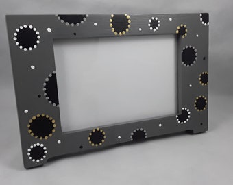 Fun Polka Dot Hand Painted Wood 4x6 Picture Frame
