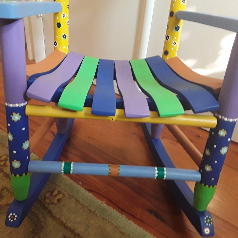 Beautiful Hand Painted Children's Rocking Chair - Etsy