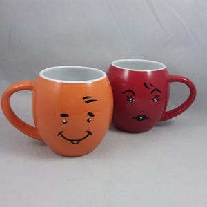 Fun Hand Painted Face Ceramic Mug Sets