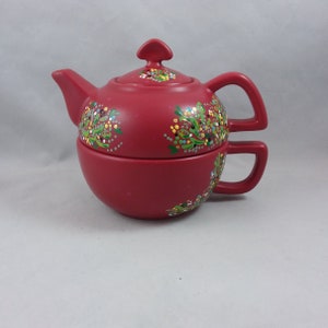 Unique Hand Painted Ceramic Tea for One