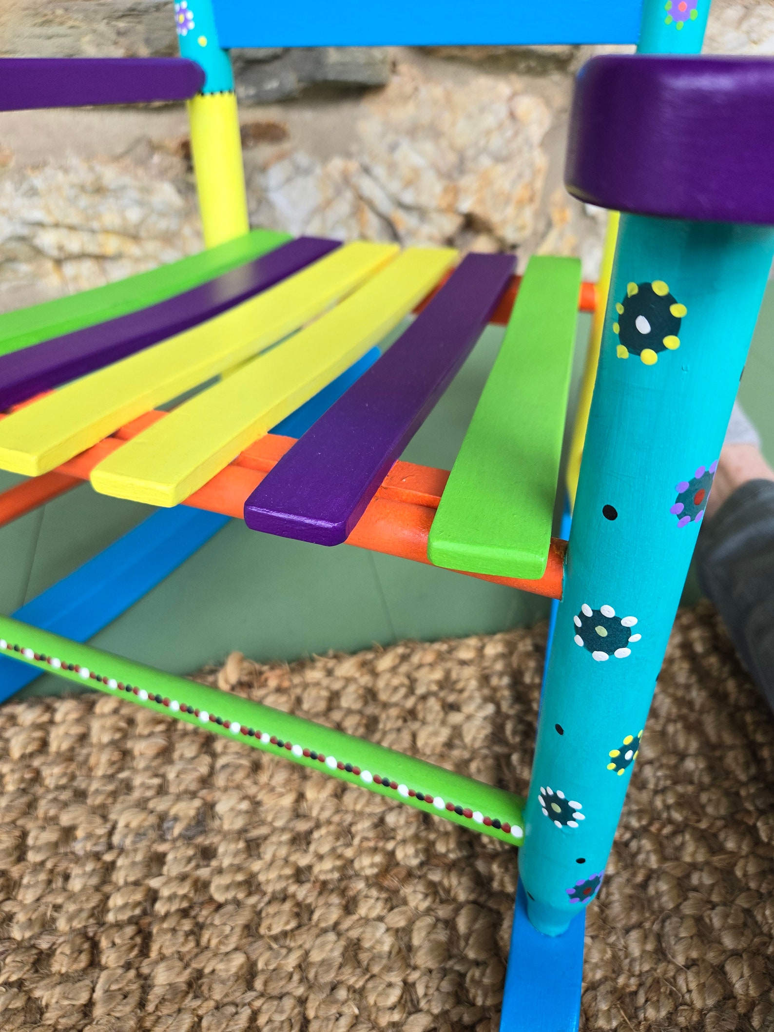 Hand Painted Children's Rocking Chair - Etsy