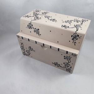 Lovely Hand Painted Wood File Box