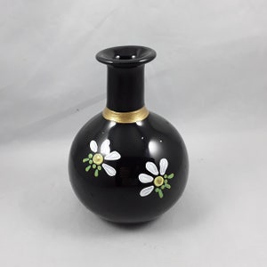 Sweet Petite Black Hand Painted Vase