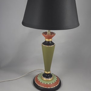 Stunning Hand Painted Wood Table Lamp