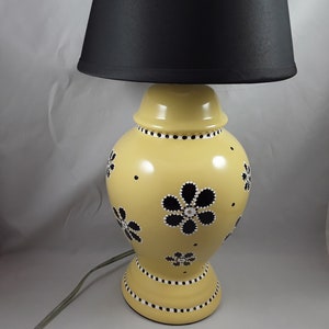 Luscious Yellow Hand Painted Ceramic Lamp