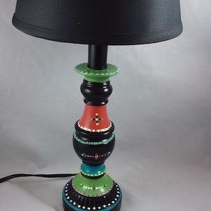 Very Merry Hand Painted Metal Table Lamp