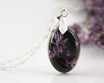 Real Lilac Necklace, Terrarium Necklace, Lilac Jewelry, Dainty Necklace, Flower and Resin Jewelry, lilacs, Gift for Her