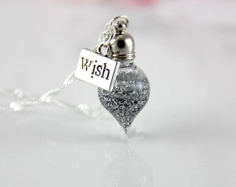 Wish Necklace, Fairy Necklace, Wishes Necklace, Vial Necklace, Fairy Jewelry, Sterling Silver Necklace