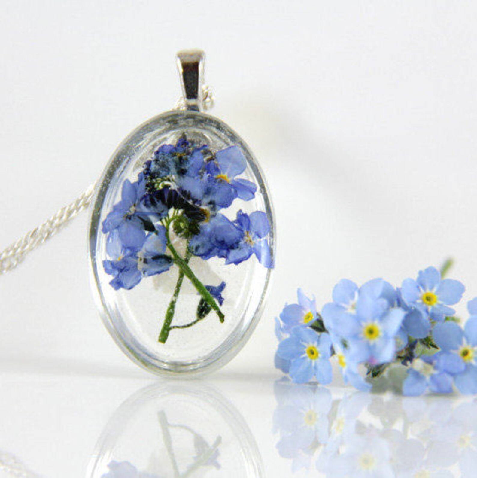 Flower Necklace Resin Flower Necklace Resin Flower Jewelry Etsy Canada