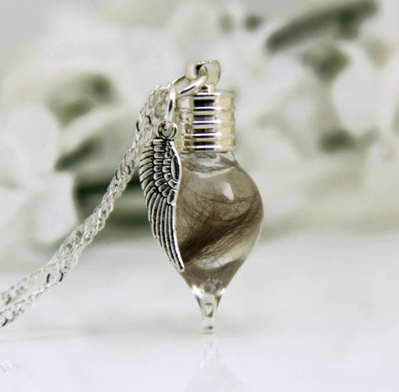 Pet Memorial Necklace Pet Hair Memorial Pet Fur Memorial Etsy Canada