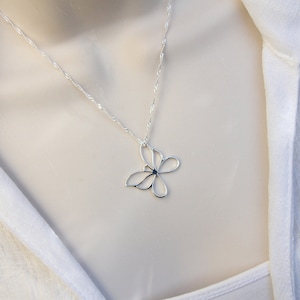 Sterling Silber Schmetterling Halskette, Brautjungfer Geschenke, Italienisch Sterling Silber, Minimalist Halskette, Einfache Halskette, 925 Sterling Silber