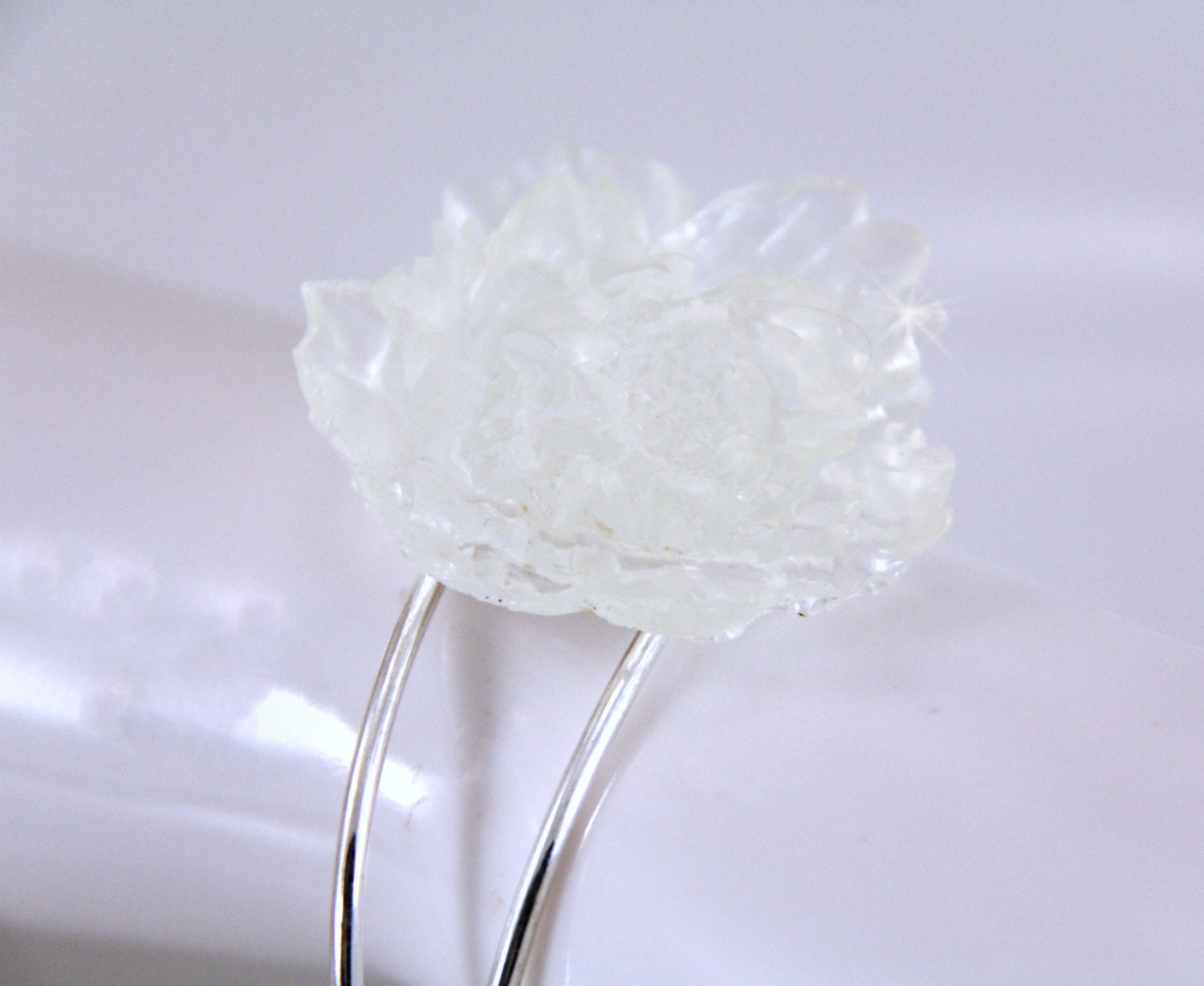 Flower Bracelet Cuff Bracelet White Bracelet Bride Etsy